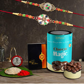 Rakhi (K2_416+417_Cm) & Chocolate Magic|Rakhi For Brother With Gift|Fancy Rakhis For Men Stylish |Rakhi Combo For Brother|Set Of 2 Rakhi|Chocolate|,200 Grams