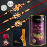 Multicolor Bracelet/ Rakhi (K3_523+524+525_BS) & Chocolate Butter Scotch 96gm, with Silver Color Pooja Coin, Roli Chawal & Greeting Card, Occasion, Rakhi & Chocolate for brother, Rakhi with chocolate, rakhi with gift, Rakhi Combo, Set of 3 R