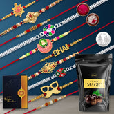 Rakhi For Brother Set Of 1 with Silver Color Pooja Coin, Rakhi With Greeting Card, Rakhi For Brother And Bhabhi, Rakhi With Chocolate, Rakhi With Gift For Brother, Rakhi For Kids, Rakhi Set, Rakhi Combo, Rakhi With Sweets (K10_MC19_CB32)
