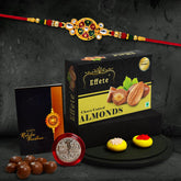 Rakhi (K1_551_CA32) & Chocolate Almonds 32gm| Rakhi for brother with gift | Rakhi with chocolate |rakhi combo for brother | Set of 1 Rakhi | Chocolate|
