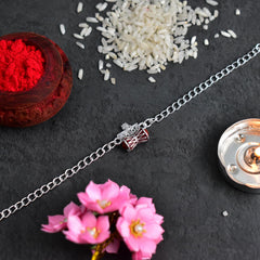 Damru Design Rakhi For Brother Set Of 1 with Chocolate Magic (K1_407_CM)