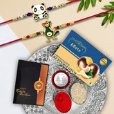 Multicolor Bracelet/ Rakhi (K2_260+861_BS32+DS) & Chocolate Butter Scotch with Silver Color Pooja Coin, Roli Chawal & Greeting Card, Occasion, Rakhi & Chocolate for brother, Rakhi with chocolate, rakhi with gift, Rakhi Combo, Set of 1 Rakhi,