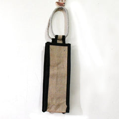 13026 Jute Water Bottle Bag, Wine Bottle Gift Bag / Bottle Carry Bag / Water Bottle Cover Reusable and Eco-friendly And Handle for men & women for Office, Gift Bag (1 Pc)