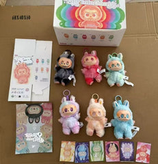 Plush Toy Cartoon Keychain with Hook Assorted Colorful Animal Design Have a Seat Vinyl Plush Blind Box 1 Pc (Mix Design)
