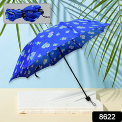 3-Fold Sun & Rain Protective Foldable Umbrella, (1 Pc / Mix Color)
