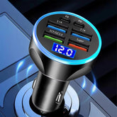 Multi-Port Fast Car Charger for 12V/24V Vehicles – 4-USB Smart Adapter