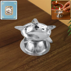 Lotus Design Stainless Steel Oil Lamp