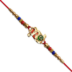 "BRO" Rakhi with Red & Gold Thread