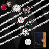 silver rakhi set