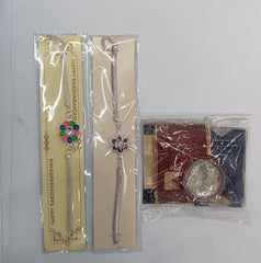 silver rakhi combo