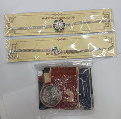 silver rakhi set