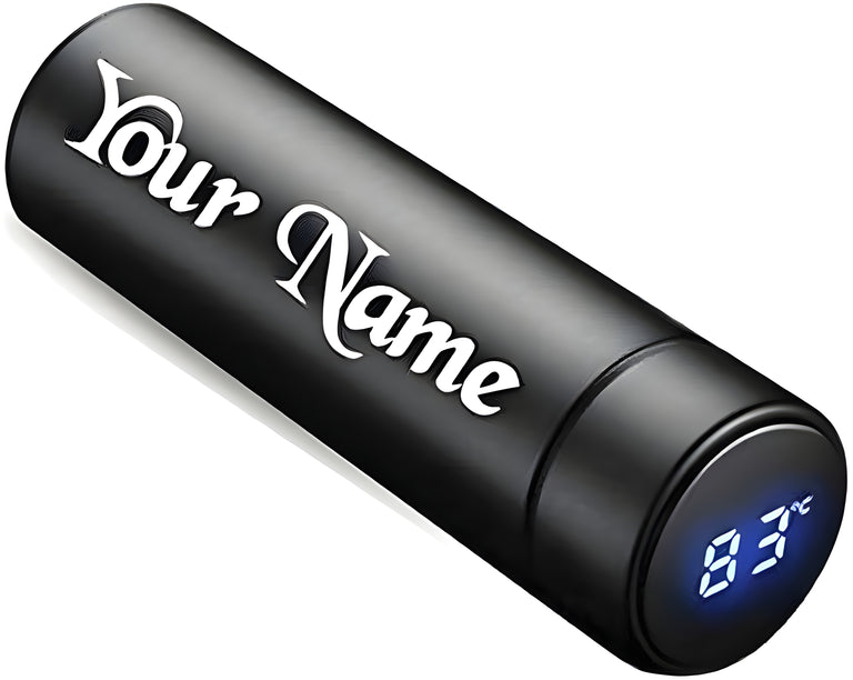 0726 Customized/Personalized Stainless Steel Smart Water Bottle with Smart LCD Temperature Touch Screen | Gifting Custom Name Water Bottle | Gifts for Boyfriend/Girlfriend/Employee | 500ML