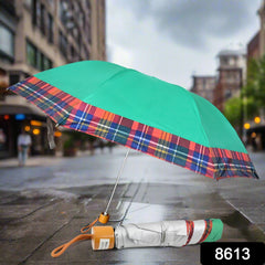 3-Fold Sun Protective Solid Foldable Umbrella (1 Pc)