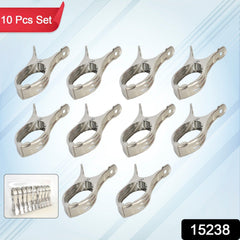 Stainless Steel Clothes pins Beach Towel Clips (10 Pcs Set)