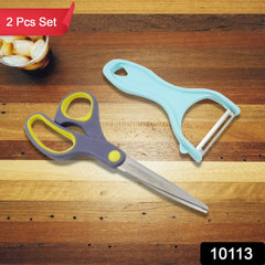 Stainless Steel Kitchen Scissors & Multipurpose Peeler (2 Pc Set / Scissor & Peeler)