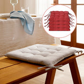 Square chair pad cushion with ties