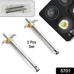 5701 Stainless Steel Electronic Gas Lighter with Box – 17.5 Cm – Good Quality (2 Pcs Set)