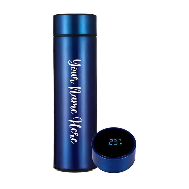 0726 Customized/Personalized Stainless Steel Smart Water Bottle with Smart LCD Temperature Touch Screen | Gifting Custom Name Water Bottle | Gifts for Boyfriend/Girlfriend/Employee | 500ML