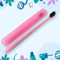 12985 Soft Toothbrush With Toothbrush Cover Cleaner Scraper for Men and Women, Kids, Adults Plastic Toothbrush Cover / Case / Holder (1 Pc / Mix Color)