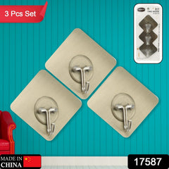 Multipurpose Strong Hook Self-Adhesive hooks for wall Heavy Duty Hook, Sticky Hook Household For Home, Decorative Hooks, Bathroom & All Type Wall Use Hook, Suitable for Bathroom, Kitchen, Office