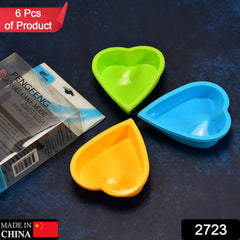 2723 Heart-shaped Mold Silicone Mold Cake Mold Cake Tools Baking Tools Bakeware Cake Tool (pack of 6) DeoDap