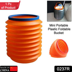 0237R Foldable Storage Bucket , Water Container & Dustbin Multiuse Bucket For Home , Car & Kitchen Use Bucket DeoDap