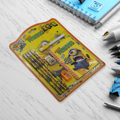 4600 8 PC SET STATIONARY SET INCLUDING 4 PENCIL RUBBER PENCIL SHARPENER 1SKETCH PEN & SMALL BOOK SCHOOL, OFFICE PRODUCT GIFT