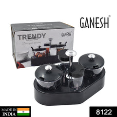 8122 Ganesh rendy Condiment set For Kitchen Transparent jar For Easy To Access Spice 1 Piece Spice Set (Plastic) DeoDap