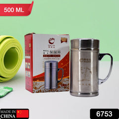 6753 Double Walled Stainless Steel Bottle for Travel, Home, Office, School 500ml DeoDap