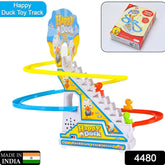 4480 Ducks Climb Stairs Toy Roller Coaster, Electric Duck Chasing Race Track Set, Fun Duck Stair Climbing Toy with Flashing Lights Music and 3 Ducks, Small Ducks Climbing Toys DeoDap