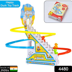 4480 Ducks Climb Stairs Toy Roller Coaster, Electric Duck Chasing Race Track Set, Fun Duck Stair Climbing Toy with Flashing Lights Music and 3 Ducks, Small Ducks Climbing Toys DeoDap