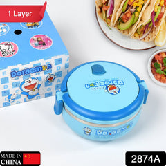2874A Single Layer Doraemon Steel Lunch Box High Quality Premium Lunch Box For Office & School Use DeoDap