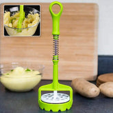 5768 Multi Functional One-Handed Plastic Manual Mashed Potatoes Masher, Mash Sweet Potato Masher with Comfort Grip and Stainless-Steel Spring Design for Nonstick Pans (1 Pc)