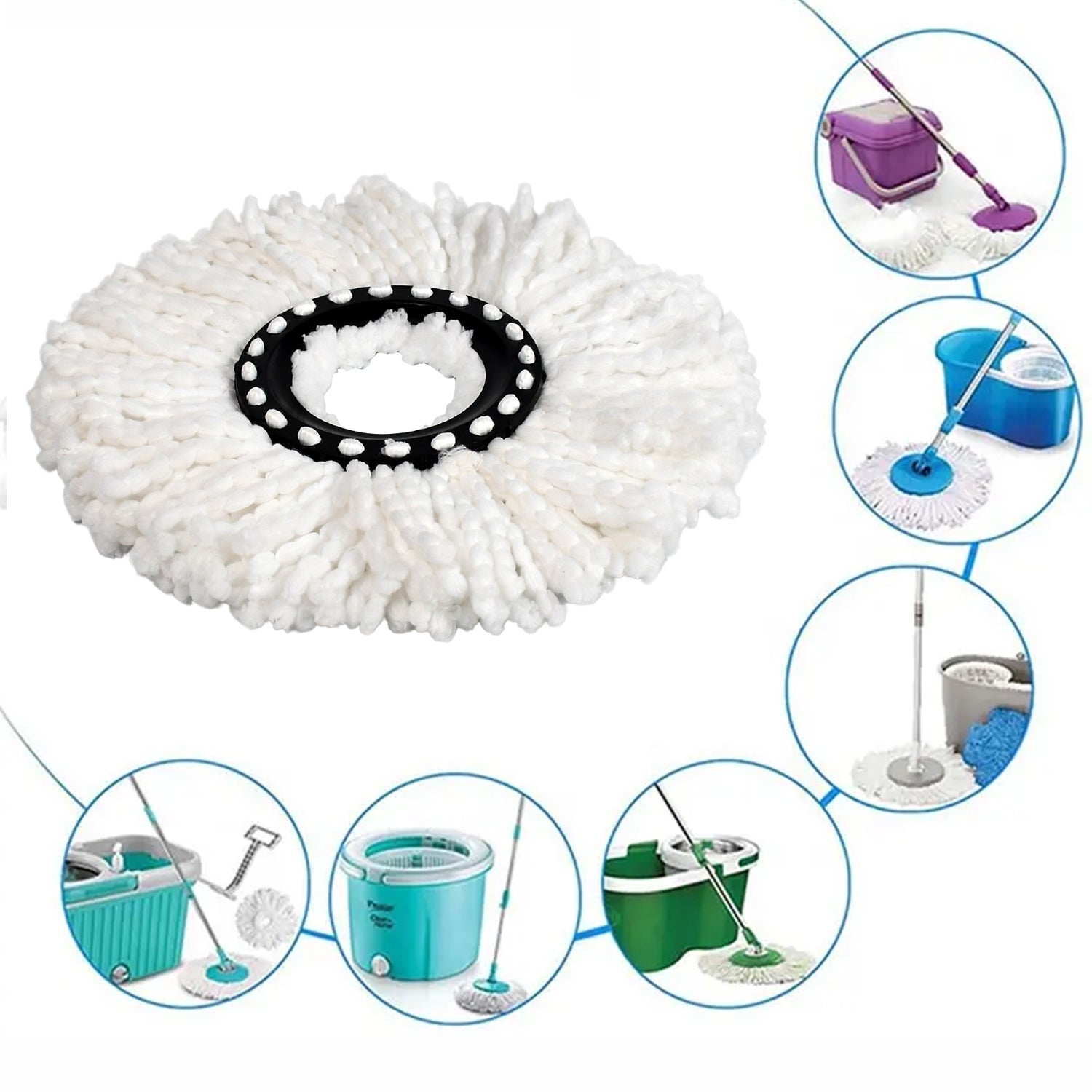 1114 Polyester Mop Head Refill Easy to Replace & Easy To use Premium Refill For All Type Mop Use DeoDap