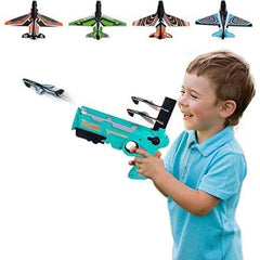4413A Airplane Launcher Gun Toy with Foam Glider Planes, Outdoor Games for Children, Best Aeroplane Toys for Kids, Air Battle Gun Toys ( 5 Plane Include ) DeoDap