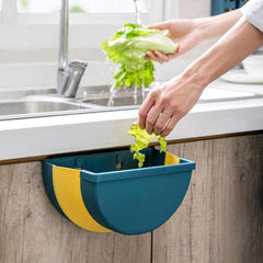 4160 Wall Mounted Hanging Trash Can With Adhesive Hook, Garbage Bin for Kitchen Cabinet Door, Small Collapsible Foldable Waste Bins, Hanging Trash Holder for Bathroom Bedroom Office Car, Portable (1 Pc)