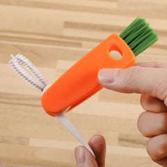 6483 3 in 1 Multifunctional Cleaning Brush Mini Glass Cover Cleaning Brush Bottle Cleaning Brush Set Cup Cleaner Brush Bottle Cap Detail Brush for Bottle Cup Cover Lid Home Kitchen Washing Tool (1 Pc)