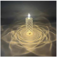 8439 Rose Candles LED Flameless and Smokeless Decorative Acrylic Transparent Candles Led Tea Light Candle Perfect for Gifting, Home, Diwali, Christmas, Crystal Candle Lights (1 Pc) (MOQ :- 12 pc )