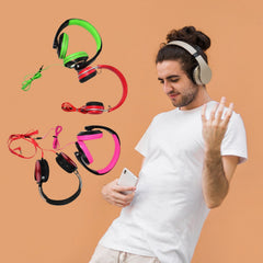 6389 Wired On Ear Headphones With Mic With 3.5 Mm Drivers, In-Built Noise Cancelling, Foldable And Adjustable For Laptop/ Pc / Office / Home DeoDap