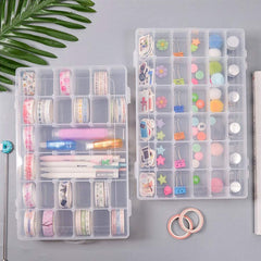 7673 36 Grids Clear Plastic Organizer Box with Adjustable Compartment Dividers, Jewellery Storage Organizer Collection Box (1 pc ) DeoDap
