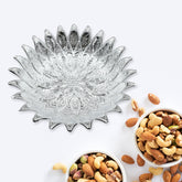 5480 Traditional Design Serving Tray, Plastic Silver Finish Serving Tray, Multipurpose Tray, Decorative Tray, Mukhwas Serving Tray (2 Pc Set)