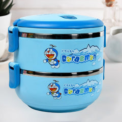 2873A Doraemon 2layer Lunch Box Steel High Quality 2 Layer Tiffin Box For Home , Office & School Use DeoDap