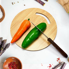 7123 Wooden Round Chopping Board For Chopping Fruit & Vegetable DeoDap