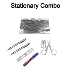 4848 6-Pcs Combo Zipper Pouch scissor Ruler Pen And Marker Used While Studying By Teachers And Students In Schools And Colleges Etc. DeoDap