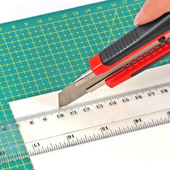 7532 Heavy Duty 18 mm Cutter Knife Set With Rubbered Handle With Extra Blades Best Use For Office and Home use DeoDap