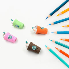 2In1 3D Cute Coffee Or Ice cream Shape sharpner Like Rotary Manual Pencil Sharpener for Kids Ice Cream Style Office School Supplies, Back to School Gift for Students,Kids Educational Stationary kit, B'Day Return Gift (24 Pcs Set)