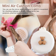 8412 Foldable Travel Mirror Hair Brushes, 1pc Round Portable Folding Pocket Hair Brush, Mini Hair Comb Compact Travel Size, Hair Massage Comb, For Men Women And Girls