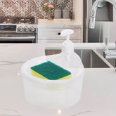 12589 Double Layer Liquid soap Dispenser with Pump and Sponge, Practical for Hotel Sink Clear, Soap Dispensing Liquid Pump Bottle for Home, Kitchen Rectangle ( 2 in 1 )
