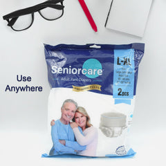 0970 Large - Extra Large Senior care Adult Pull Up Diaper Pants (Waist Size (90-140 Cm | 35 -55 Inch) Adult Diapers ( Large - Extra Large L-XL2Pc)