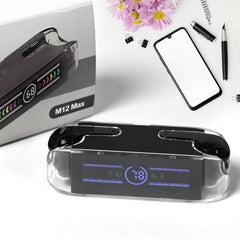 6705 Earphones, with touch control, Black Bluetooth M12 Max Wireless Technology Stereo Sound made with High-end Material DeoDap